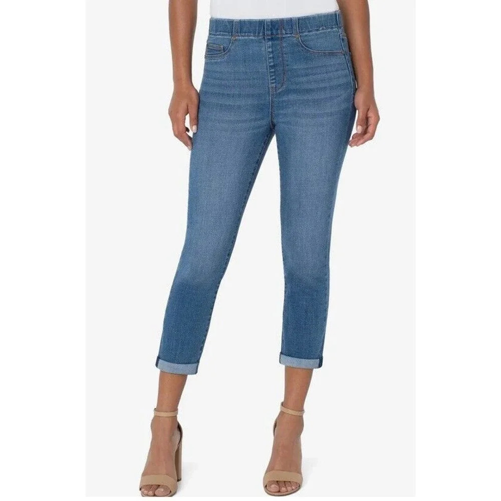 Liverpool Chloe Crop in Brinkley Denim Dark Wash Skinny Size 8/29